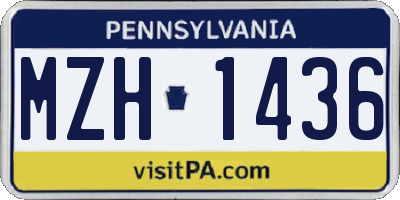 PA license plate MZH1436