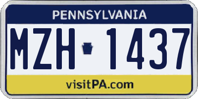 PA license plate MZH1437