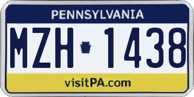 PA license plate MZH1438