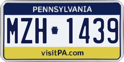 PA license plate MZH1439