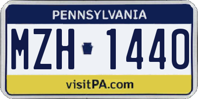 PA license plate MZH1440