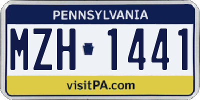 PA license plate MZH1441