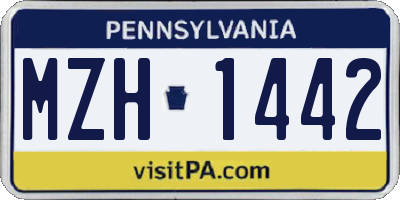 PA license plate MZH1442