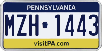 PA license plate MZH1443