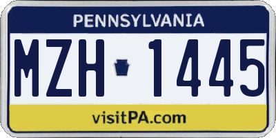 PA license plate MZH1445