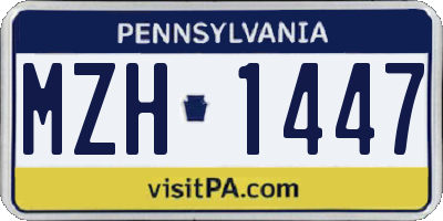 PA license plate MZH1447