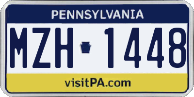 PA license plate MZH1448