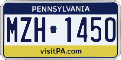 PA license plate MZH1450