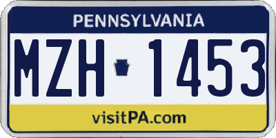 PA license plate MZH1453
