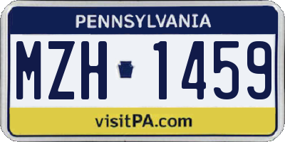 PA license plate MZH1459