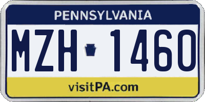 PA license plate MZH1460