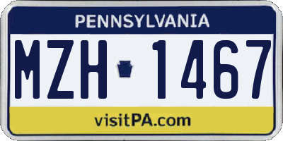 PA license plate MZH1467