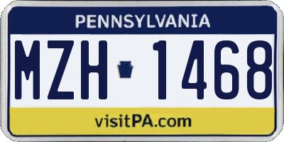 PA license plate MZH1468