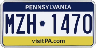 PA license plate MZH1470