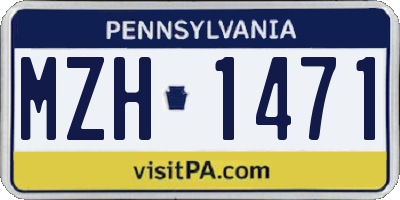 PA license plate MZH1471