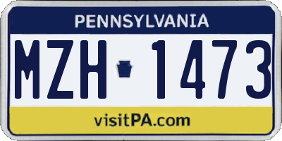PA license plate MZH1473