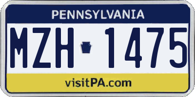 PA license plate MZH1475