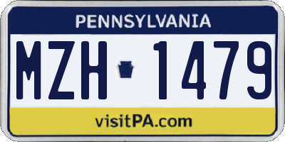 PA license plate MZH1479