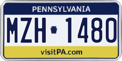 PA license plate MZH1480