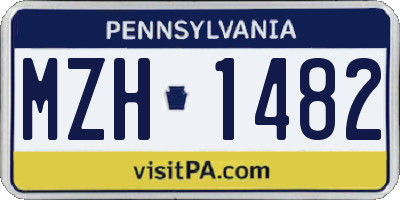 PA license plate MZH1482