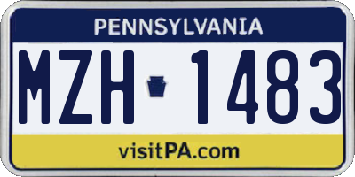 PA license plate MZH1483
