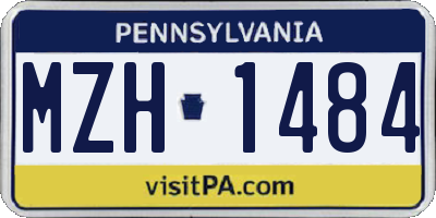 PA license plate MZH1484
