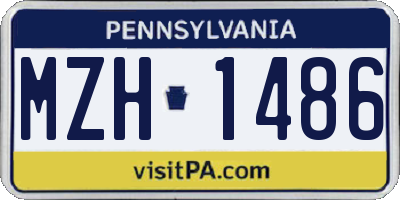 PA license plate MZH1486