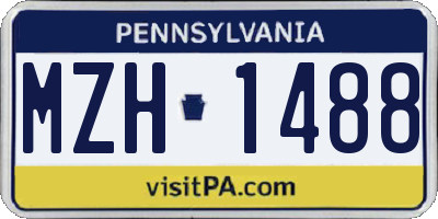 PA license plate MZH1488