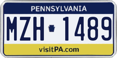 PA license plate MZH1489