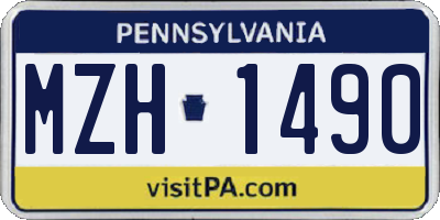 PA license plate MZH1490