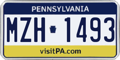 PA license plate MZH1493