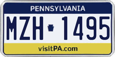 PA license plate MZH1495
