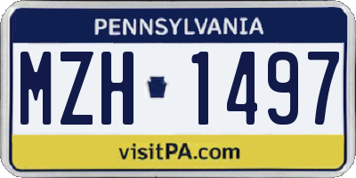 PA license plate MZH1497