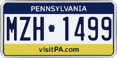 PA license plate MZH1499