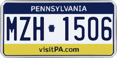 PA license plate MZH1506