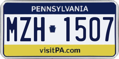 PA license plate MZH1507