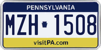 PA license plate MZH1508