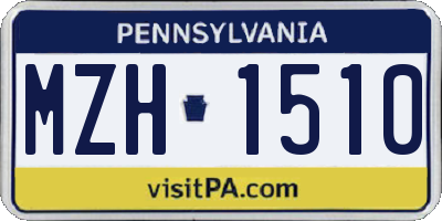 PA license plate MZH1510