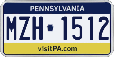 PA license plate MZH1512