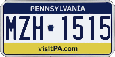 PA license plate MZH1515