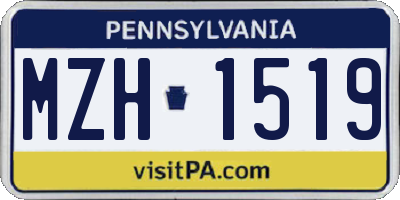 PA license plate MZH1519
