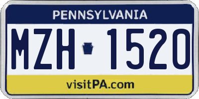 PA license plate MZH1520