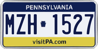 PA license plate MZH1527
