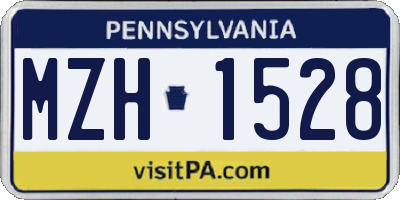 PA license plate MZH1528