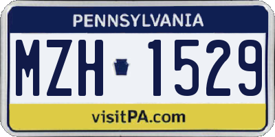 PA license plate MZH1529