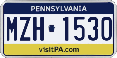 PA license plate MZH1530