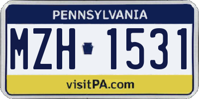 PA license plate MZH1531