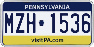 PA license plate MZH1536