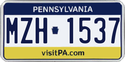 PA license plate MZH1537