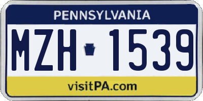 PA license plate MZH1539